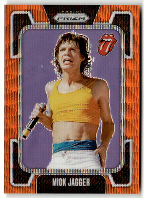 2025 Panini Prizm The Rolling Stones No. 17 Mick Jagger Orange Wave 224/259