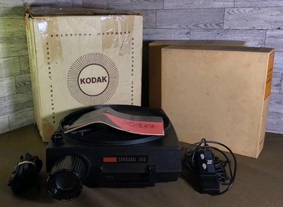 Kodak Carousel 750 Slide Projector With Remote, Trays, Bulb-Tested and Working!