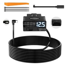 OBD2 to USB-C Power Cable for Dash Camera, OBD Dash Cam Hardwire Kit with Acc...