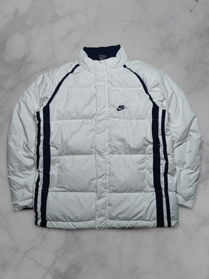 Vintage Y2K Nike Puffer Jacket Größe L Herren Daunenjacke Weiß