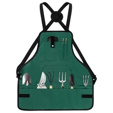 Gardening Apron Pockets Waterproof 600D Heavy Duty Cross Back Work Tool Men