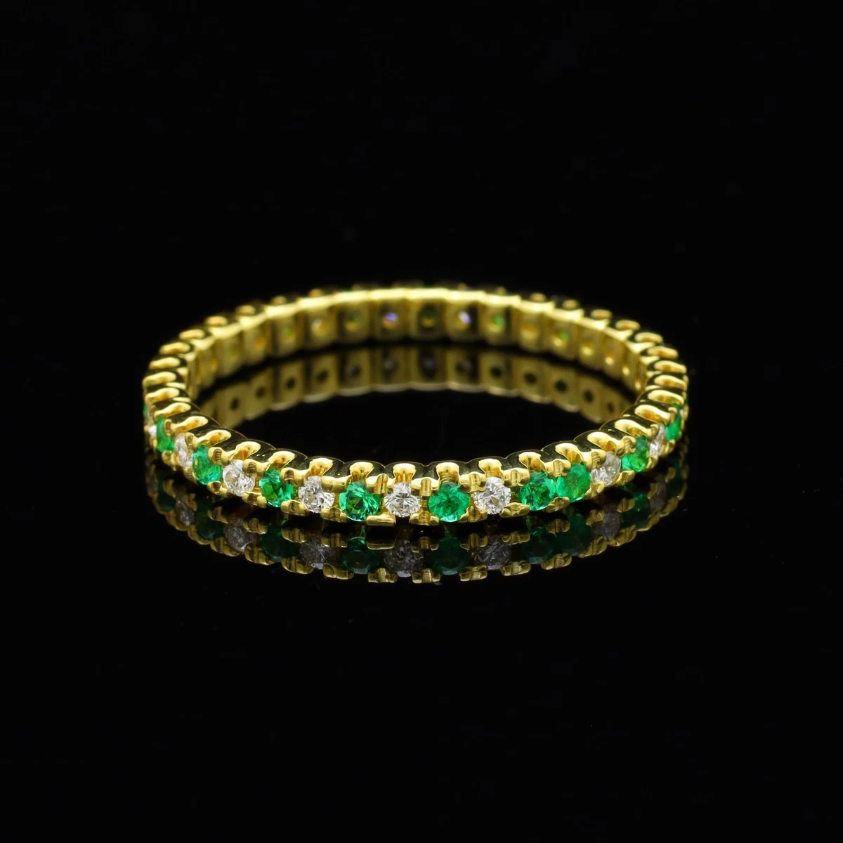 Bague Or 18 Carats Avec émeraudes Et Diamants - 2,92 Grammes, Taille 51, Occasion, Un Bijou Précieux Et élégant