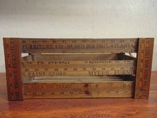 unique vintage HANDCRAFTED YARDSTICK CRATE/bo...