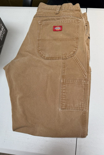 Dickies Men's Brown Cotton Canvas Work Pants Very Good Condition 36x32