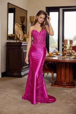 Elegant Beaded Embellished A-Line Long Formal Prom Evening Gown NXE1894