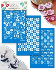 Halloween Silk Screen for Polymer Clay, 3 PCS Fall Silk Screen Stencils for P...