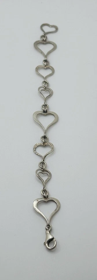 "Brazalete de eslabones de corazón abierto con textura de plata esterlina Spread Love retirado Silpada 7""" Foto 4 de 4