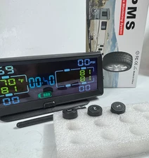 Hieha Rv Tire Pressure Monitoring System 3 Sensor Solar TPMS for Rv Travel