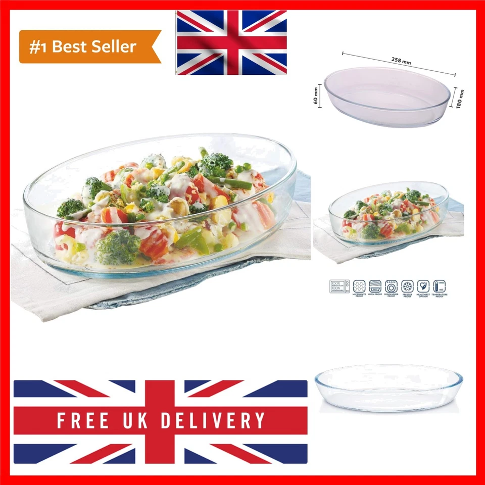 Oval Baking Dish, 1.6 Litres, Transparent - Image 1 of 4