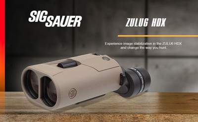 Sig Sauer ZULU6 HDX Image Stabilized Binoculars FDE Choose Your Magnification 