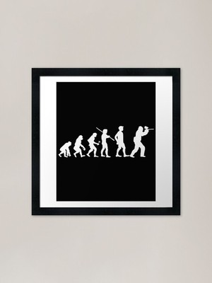 Human Evolution Paintball Player Fr Framed Wall Art Poster Canvas Print Picture