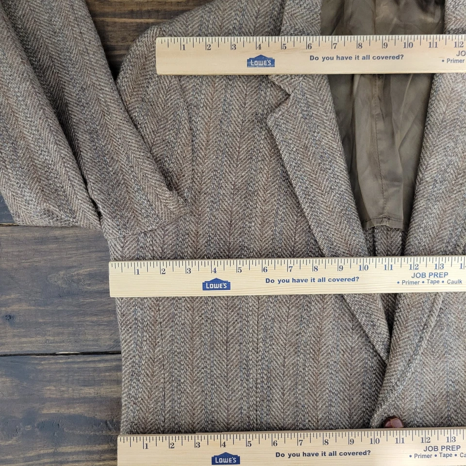 Abrigo Blazer Deportivo Estilo Tweed Para Hombre Dos Botones Marrón Lana Espiga Aproximadamente 44L Foto 2 de 4