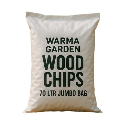 WARMA 70L Garden Woodchip Jumbo Bag Decorative Outdoor Kids Play Areas Mulch Pathways