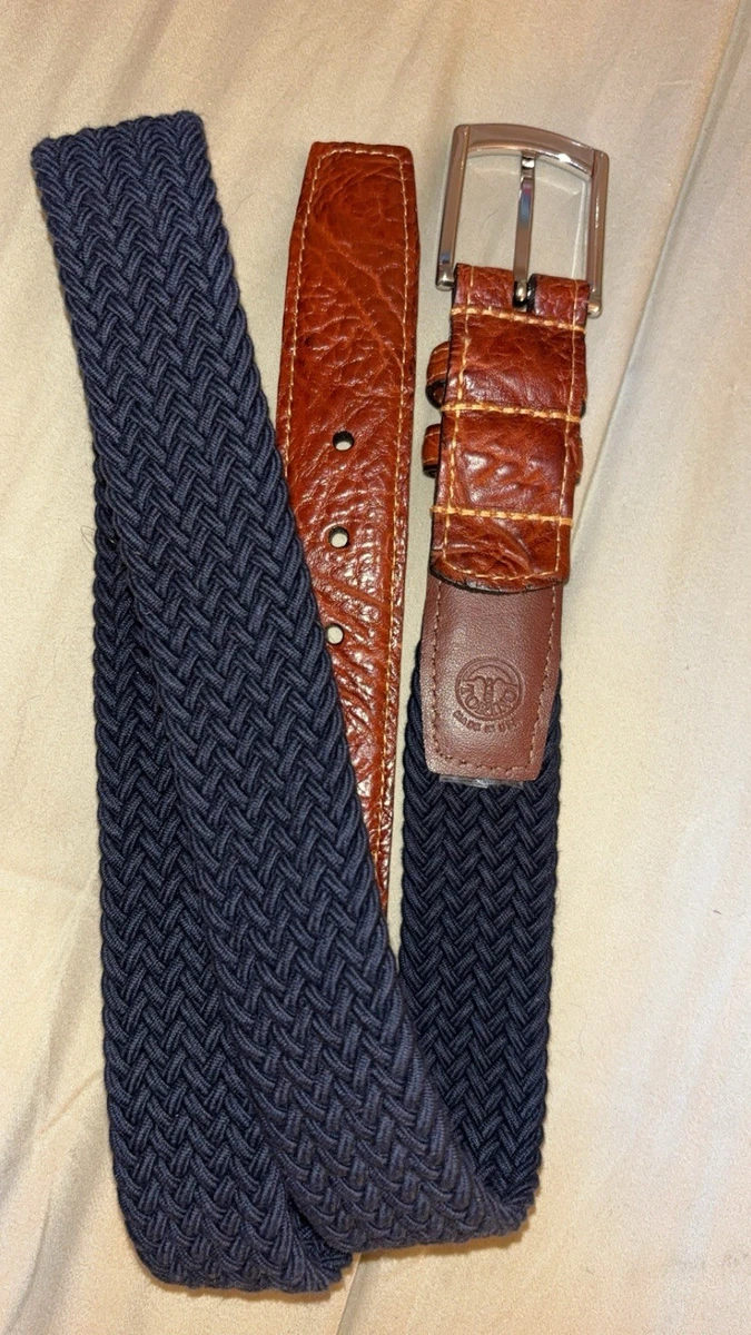 Leather Braided/Woven Belt Silver Belts for Men for sale | eBay display picture 2