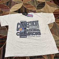 vintage 99 uconn huskies T-shirt mens L NCAA basketball champions new with tags 