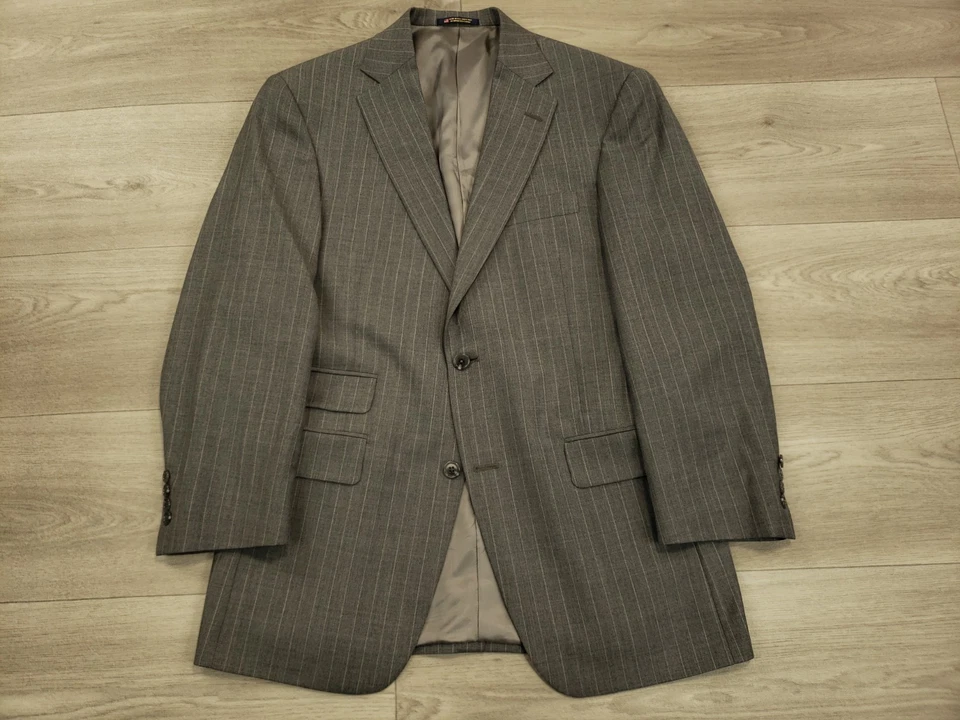 Hart Schaffner Marx Custgom Suit Men's 38S* Pants 32 X R32.5 L32.25 Gray Striped - Image 2 of 4