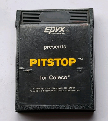 Epyx Presents Pitstop Video Game Cartridge for ColecoVision Platform 1983