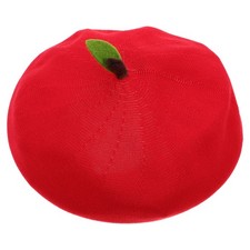 French Beret Hat: Fall Warm Cap for Women With Cute Leaf - Vintage Artist Beret