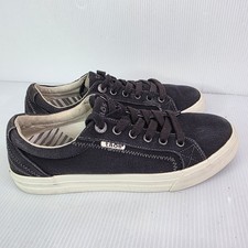 TAOS Women  s Size 9 Plim Soul Sneaker Charcoal Wash Canvas