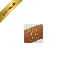 BERISO 14K Gold Plated Adjustable Chain Bracelet For Women Fashion Jewelry