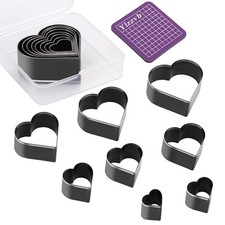 8 Pcs Leather Heart Cutter Tool Set, 8 Sizes Punch Tools High Carbon Steel He...