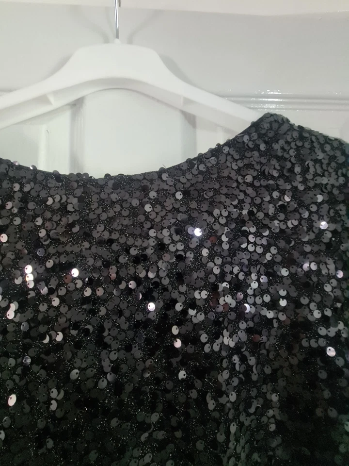 NEXT BLACK SEQUIN DRESS WOMEN'S SIZE 10   (C) - Image 3 of 4