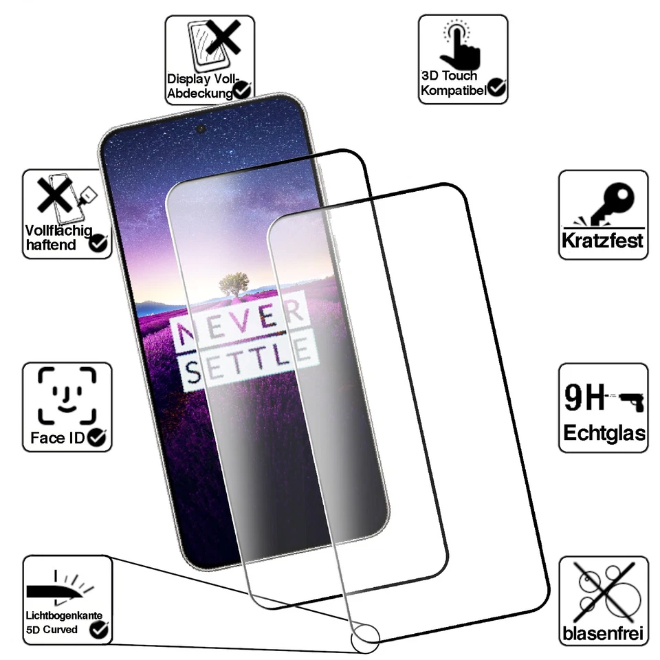 2x Für ONEPLUS Nord 5 Panzerfolie Displayschutz 9H Glas Schutzglas Schutz Folie - Bild 2 von 4