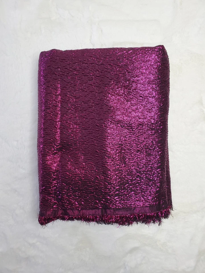 Tela Brocado Púrpura Brocado Jacquard Tela Brocado Sólido Magenta 5 yardas Foto 3 de 4