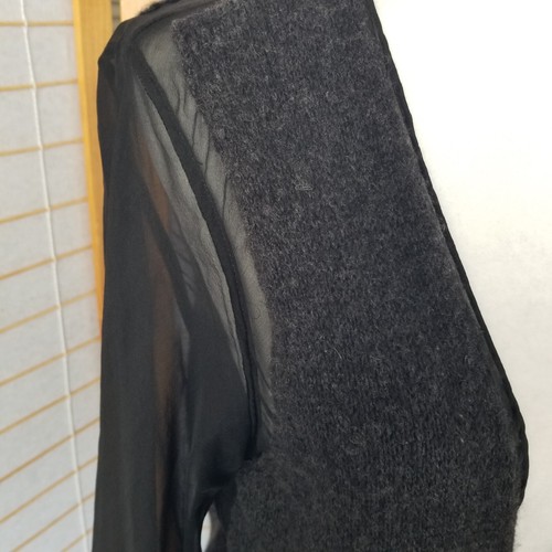 Dries van Noten Cardigan Sweater Open Front Cashmere and Silk Black Duster Large - Picture 2 of 14