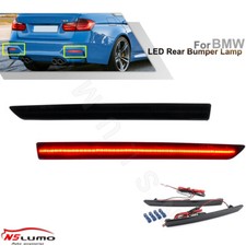 For BMW F80 M3 F82 F83 M4 GT4 Smoked LED Red Rear Bumper Reflector Light+Harness