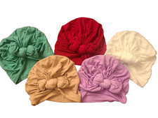 5 piece baby girl turban bowknot hats