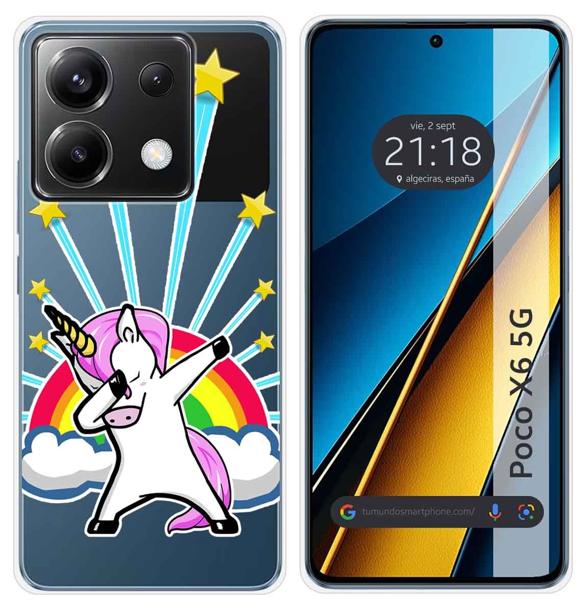 Cover Silicone Trasparente per Xiaomi Poco X6 5G Disegno Unicorno Disegni