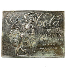 Coca Cola Atlanta Belt Buckle Trans Pan San Francisco Exposition Vtg 70s .DBD109