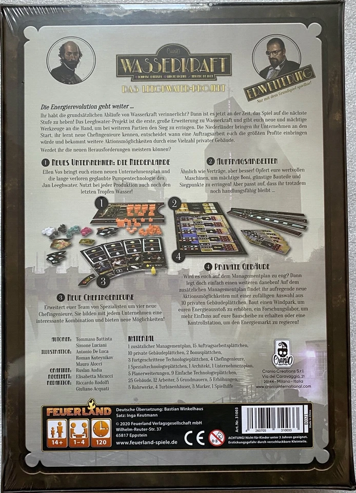 Wasserkraft Das Leeghwater Projekt Feuerland Spiele Brettspiel Expertenspiel Neu - Bild 2 von 4
