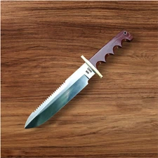 CUSTOM HANDMADE D2 STEEL HUNTING DAGGER & BOWIE KNIFE W/ MICARTA HANDLE+SHEATH