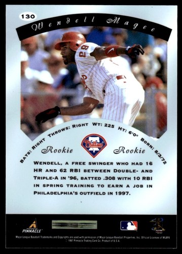 1997 Pinnacle Certified Red Wendell Magee Philadelphia Phillies #130 - Picture 2 of 2