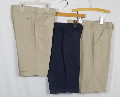 Old Navy Boys Built-In Flex Straight Uniform Shorts Blue/Beige Size 14 Lot  of