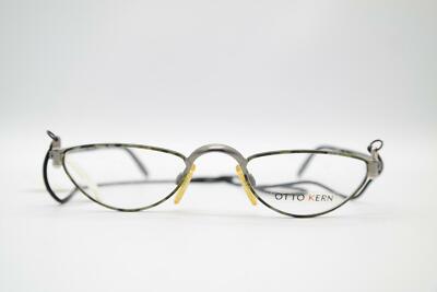 Vintage Otto Kern 9404 180 Green Brown Silver Oval Glasses Frame NOS