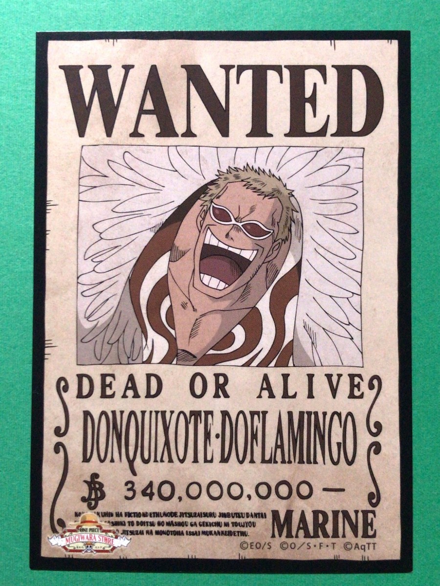 DOFLAMINGO One Piece Wanted Poster style big card JUMP MUGIWARA