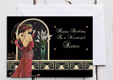 Art Deco Birthday Card Personalised Womens Mum Daughter Sister Niece Friend Gran