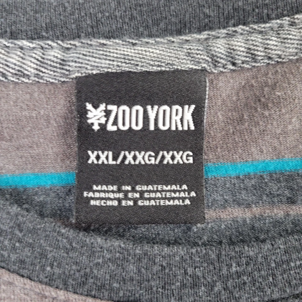 Camisa Zoo York Para Hombre XXL 2XL Gris Rendimiento/Algodón Bordado Manga Corta Foto 3 de 4