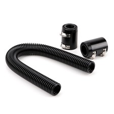 Black Universal 24 Stainless Steel Radiator Flexible Coolant Water Hose W Cap