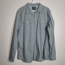 GIBSON Trading Company WESTERN SHIRT Mens XL Green Print Pearl Snap Cotton Blend