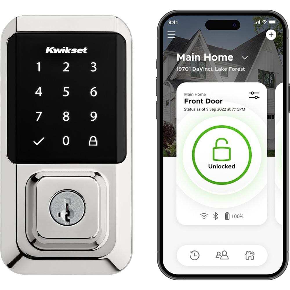 HALO Polished Chrome WiFi Smart Lock Keypad Deadbolt with Electronic Access