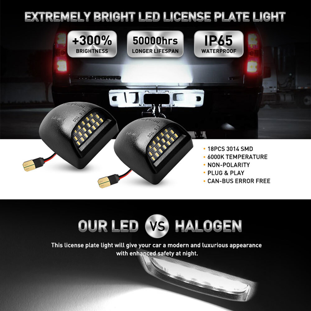 License LED Plate White Lights For 2000-06 Chevy Tahoe Suburban GMC Yukon XL M