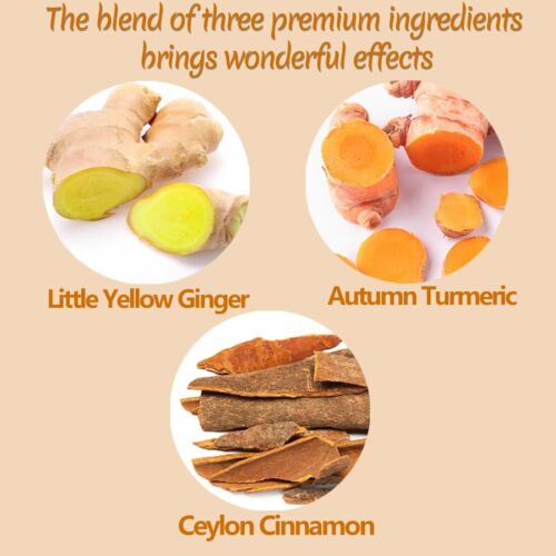 120 bustine di tè premium miscela curcuma, zenzero, cannella, 100% naturale e senza... - Foto 7 di 8