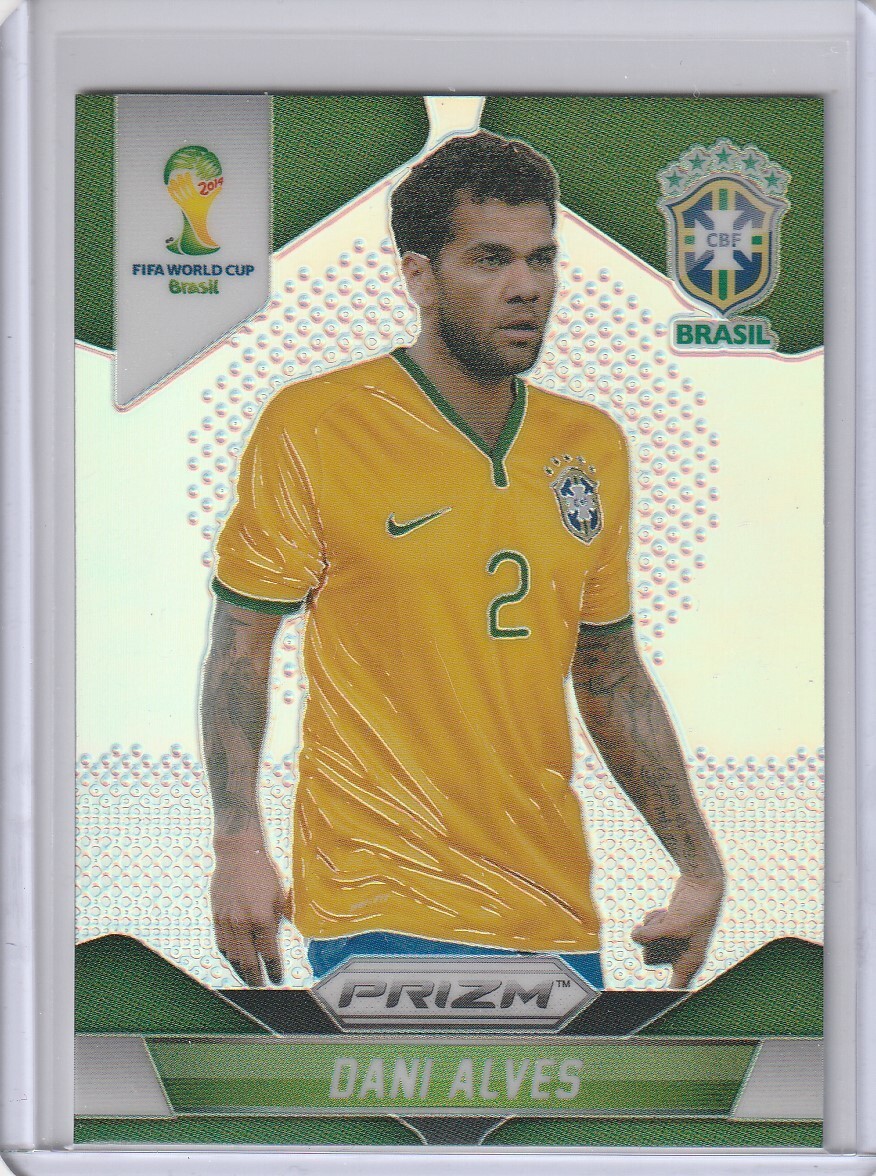 DANI ALVES Brazil 2014 Panini Prizm World Cup Brazil #105 Silver Prizm Parallel