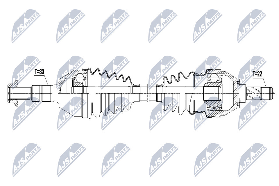 NPW-PL-081 NTY Drive Shaft for FIAT,OPEL,VAUXHALL