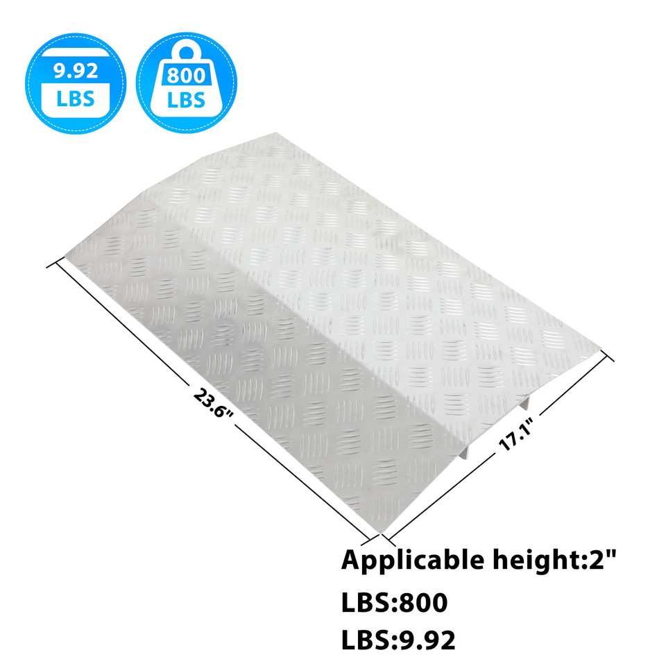 23.6" W*17.2" L Door Threshold ramp Aluminum Bridge Doorway Threshold