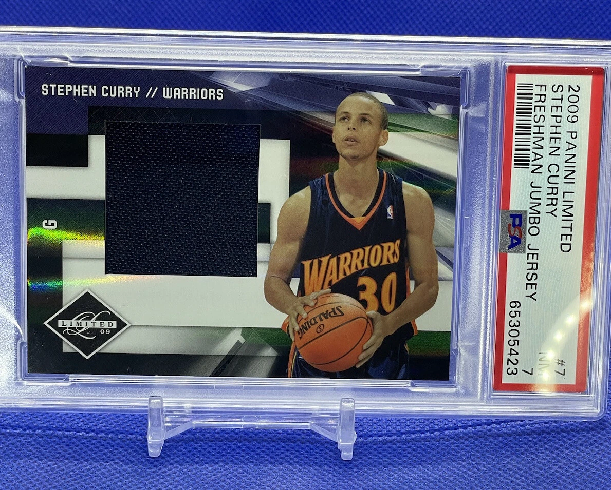 2009 Limited FRESHMAN JUMBO JERSEY STEPHEN CURRY ROOKIE PATCH /99 #7 PSA 7  RC